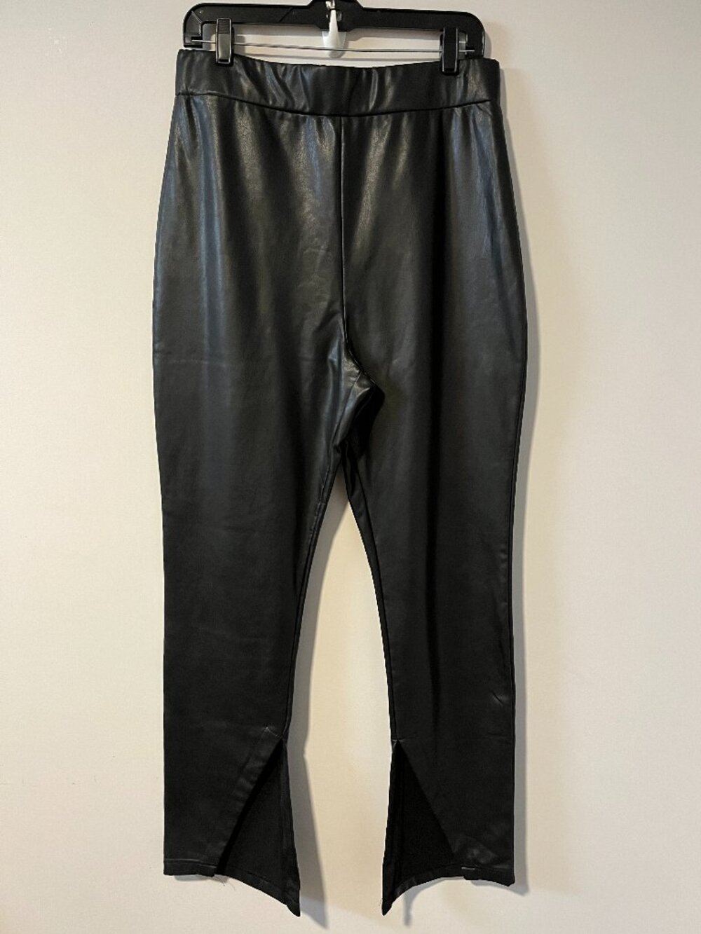Anthropologie Avec Les Filles High Waist Faux Leather Slit Leggings Size Large